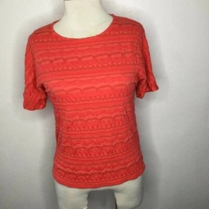 Chico's Textured Orange Top Size Small/4 - Picture 1 of 6