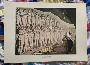 Thomas Rowlandson Erotic Print "Harem Scene" 8.75"x6.75" - Picture 1 of 2