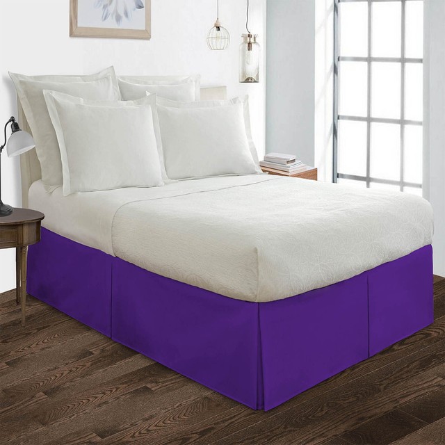  Purple Lavender Bed Skirt with Split Corners King Size