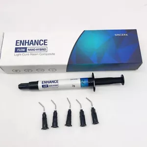 Materiales compuestos de resina dental compuestos de curación de luz de flujo dental de 2 g/jeringa - Imagen 1 de 8