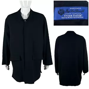 Loro Piana Sarar Mens 44 R Overcoat Jacket Black Storm System Virgin Wool Blend - Picture 1 of 14