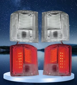 CLEAR LED Tail lights 73 - 91 Chevy GMC Pickup Suburban Jimmy Blazer C/K C10 - Picture 1 of 3