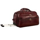 New C-Brown Leather 23Inch Duffle Travel Trolley weekend overnight Bag 37litre