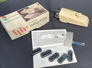 Vtg 1960 Singer Buttonholer 489500 489510 Complete W/5 Templates & Instructions - Picture 1 of 9