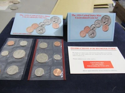 1994 US Mint 10 Coin Uncirculated Set, Complete Philadelphia & Denver, OGP & COA - Image 1 of 4