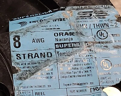 Encore #8awg Superslick Elite THHN/THWN-2/MTW Copper Building Wire Orange /50ft - Image 1 of 4