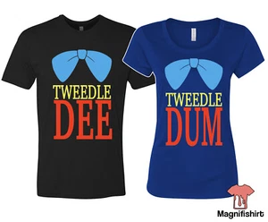 Tweedle Dee Tweedle Dum Couple Matching T shirts Couples Halloween Anniversary - Picture 1 of 10