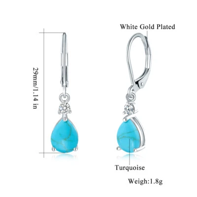 Pendientes colgantes de plata 925 con piedras preciosas de ópalo de fuego negro joyería para mujer Foto 1 de 4