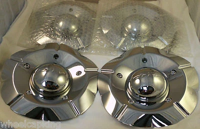 Juego de 4 tapas centrales cromadas personalizadas para ruedas Driv Wheels #8950-15-A/F206-03 ¡NUEVO! Foto 1 de 4