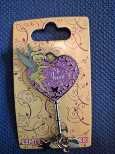 NEW Disney pin June Birthday Alexandrite Birthstone Tinker Bell Heart Jewel Key - Picture 1 of 3