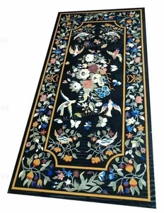 5'x3' antique Marble coffee Table Top Pietra Dura Inlay Bird Art Home Decor Pic - Picture 1 of 7