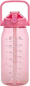 Motivational Water Bottle with Straw and Leak-Proof Flip-Top Lid, Motivational T - Picture 1 of 12
