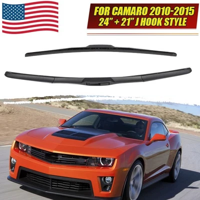 2PCS U/J Hook Wiper Windshield Rain Blade Fits 2010 2009 -2015 Chevrolet Camaro Foto 1 de 4