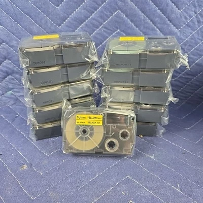 Cartucho de fita 11PK preto sobre amarelo IR-18YW para Casio  - Imagem 1 de 3