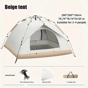 Treibsand Goldenes Pop-Up Zelt - Sofortiger Aufbau Unterstand für 3-4 Personen - Bild 1 von 15