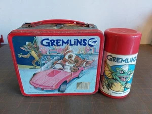 Vintage 1984 Gremlins Gizmo Metal Lunch Box and Thermos Made By Aladdin - Picture 1 of 15