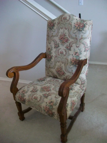 French High back medieval Throne sheep’s bone Arm Chair Mint*HOUSTON TEXAS ONLY* Cover