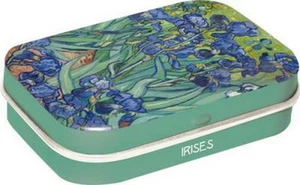 NOSTALGIE Pillendose VINCENT van GOGH - IRISES mit Pfefferminzdragees NEU OVP - Picture 1 of 1
