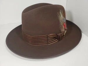 DOBBS STEVE HARVEY FUR FELT HAT CLASSIC FEDORA MINK BROWN or BLACK MADE IN USA - Picture 1 of 17