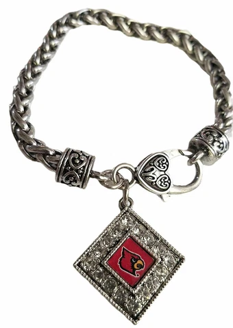 Louisville Cardinals Diamond Shaped Charm with Rhinestone Accents Cover