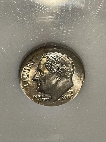2003 Roosevelt 10¢: Slabbed&Lightly Toned. If U like toned coins this a bargain Cover