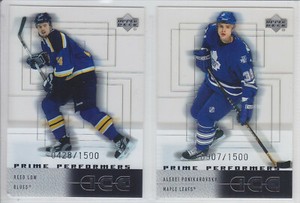 2000-01 UD ICE HOCKEY ROOKIE /1500 RC #81-123 PRIME PERFORMERS FINISH SET PICK