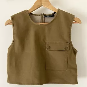 The Fifth Label Short Crop Top Olive Green Pocket Back Zip BNWT Size XS - Picture 1 of 9
