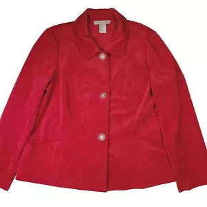 Requirements Womens Red Corduroy Coat Blazer Size X Large - Picture 1 of 11