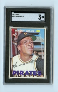 1967 Topps Maury Wills Pittsburgh Pirates #570 HI ⭐️💥🎯 SGC Graded 3 - Picture 1 of 2