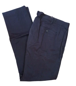 Pantalone uomo J Crew slim fit chino 44 x 34 navy 100% cotone cachi piatto davanti nuovo - Foto 1 di 8
