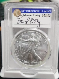 2017 SILVER EAGLE PCGS MS70 225TH ANNIVERSARY FIRST DAY OF ISSUE - EDMUND MOY SI - Picture 1 of 2