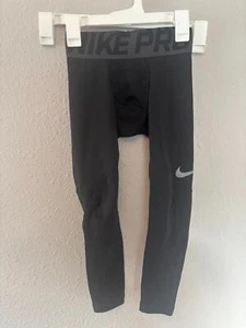 Youth Nike Pro Compression black lined tights size XS boys - Picture 1 of 4