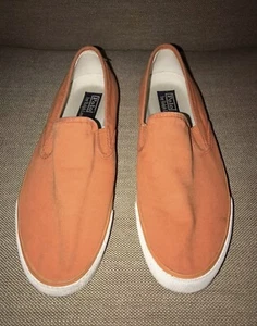 Mens Polo Ralph Lauren Shoes Size 11 Orange Canvas Sneakers - Picture 1 of 5