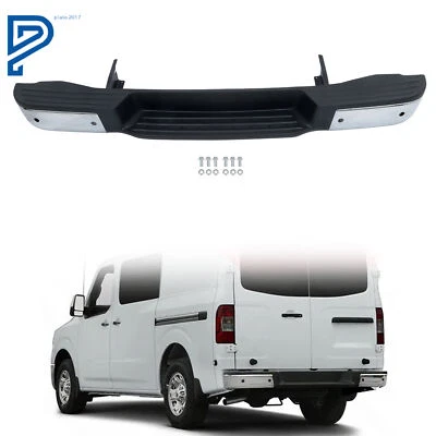Chrome Rear Bumper Assembly For Nissan NV1500 NV2500 NV3500 2012-2021 W/ Sensors - Image 1 of 4