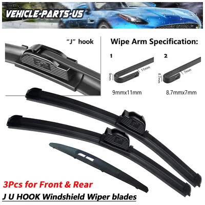 Erasior  22"22"12" Front and Rear Wiper Blades Fit for 2009-2007 GMC Envoy, 3pcs Foto 1 de 4