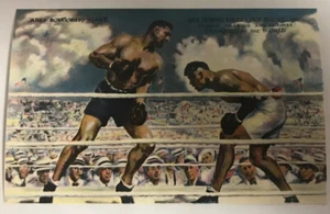 Cartolina Jack Dempsey KOCKS OUT Jess Willard a Toledo il 7/4 1919 New York Mt - Foto 1 di 3