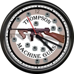 Thompson Machine Gun Rifle Target Sign Wall Clock #787 - Picture 1 of 1