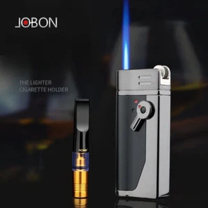 Encendedores de cigarros a prueba de viento butano spray directo llama azul encendedor de metal al aire libre - Imagen 1 de 17