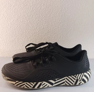 Crocs LiteRide GeoPunk Pacer Sneaker Mens Size 13 Black/White - Picture 1 of 11