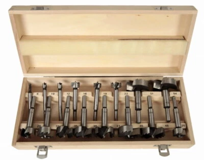Forstnerbohrer Set 16-tlg  Astlochbohrer Oberfräser Holzbohrer Holzkiste 6-54mm - Bild 1 von 2