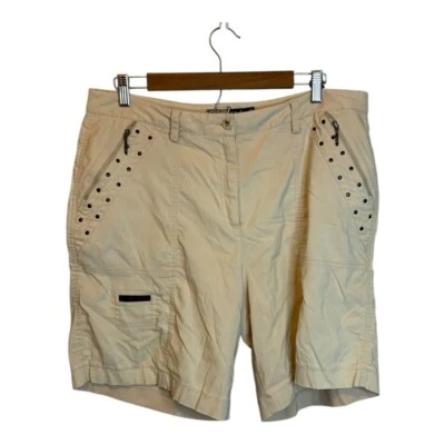 Jamie Sadock Shorts Women's Size 14 Outdoor Golf Tan Cream - Image 1 of 3