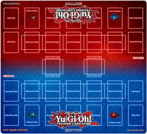 Ygomat Blue VS Red 2-Player Master Rule 4 Card Zones TCG CCG Playmat Free Bag - Picture 1 of 2