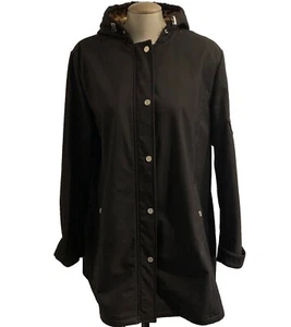 Chaps Ralph Lauren Women’s Coat XL Black Animal Print Fodera Manica Sleeve READ - Picture 1 of 15