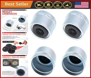 Trailer Hub Dust Cap 2.72" 4-Pack for 7000-8000 lb Axle EZ Lube Camper - Picture 1 of 8