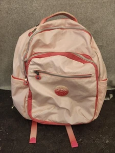 Zaino Kipling rosa corallo nylon multitasche cerniera scuola viaggio borsa da giorno - Foto 1 di 12