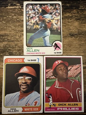 ЛОТ ТОВАРОВ DICK Rich ALLEN Topps! 1973 #310 1974 #70 1976 #455 White Sox Phillies HOF - Изображение 1 из 2