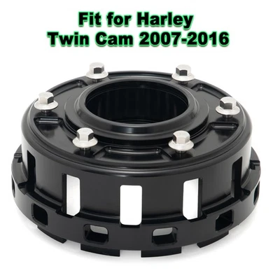 Aluminum Clutch Basket Black for Harley Wide Glide FXDWG Dyna Twin Cam 2007-2016 - Image 1 of 4