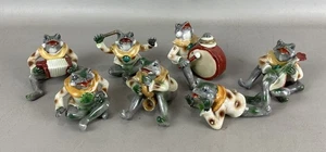Vintage 7 piezas Estatuillas de banda de música rana figurativa de Japón ocupado - Imagen 1 de 6