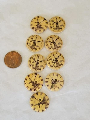 Victorian Trading Set of 8 Trimming Stones Paris Eiffel Tower Rose Buttons 28I - Image 1 of 2
