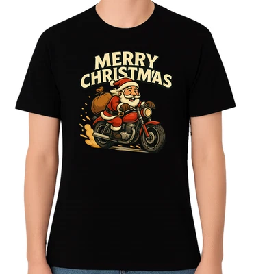 Camiseta de motociclista de Santa Claus Camiseta de Navidad Feliz Navidad Foto 1 de 2